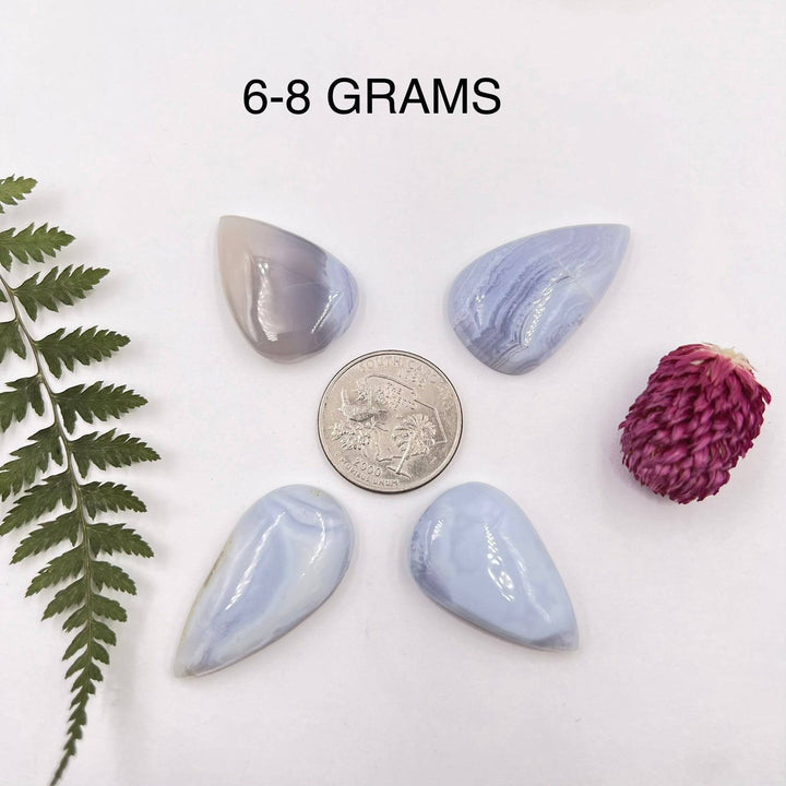 Blue Lace Agate Teardrop Cabochon - Funky Stuff