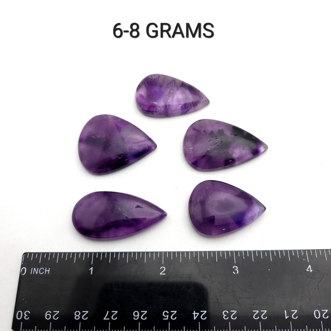 Trapiche Amethyst Tear Drop Cabochon - AAA Grade - Funky Stuff