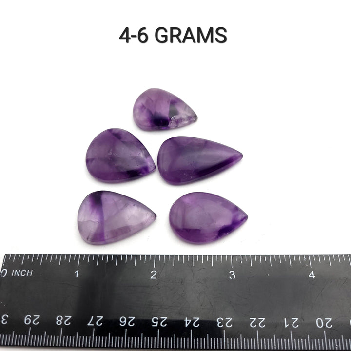 Trapiche Amethyst Tear Drop Cabochon - AAA Grade - Funky Stuff