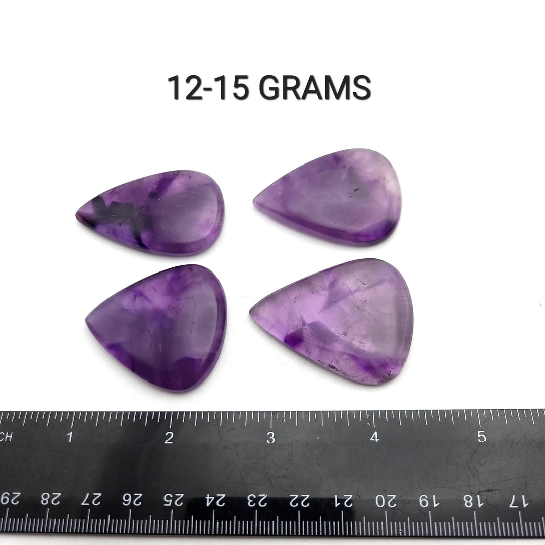Trapiche Amethyst Tear Drop Cabochon - AAA Grade - Funky Stuff
