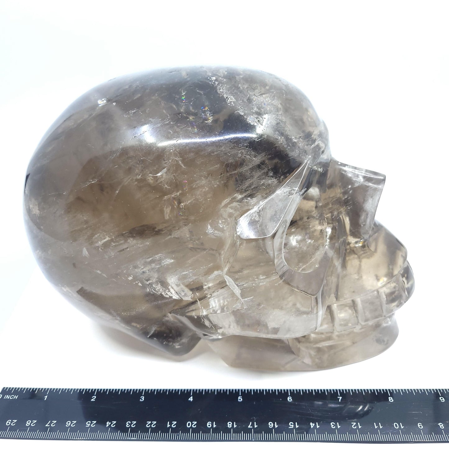 Large Smoky Quartz Carved Skull