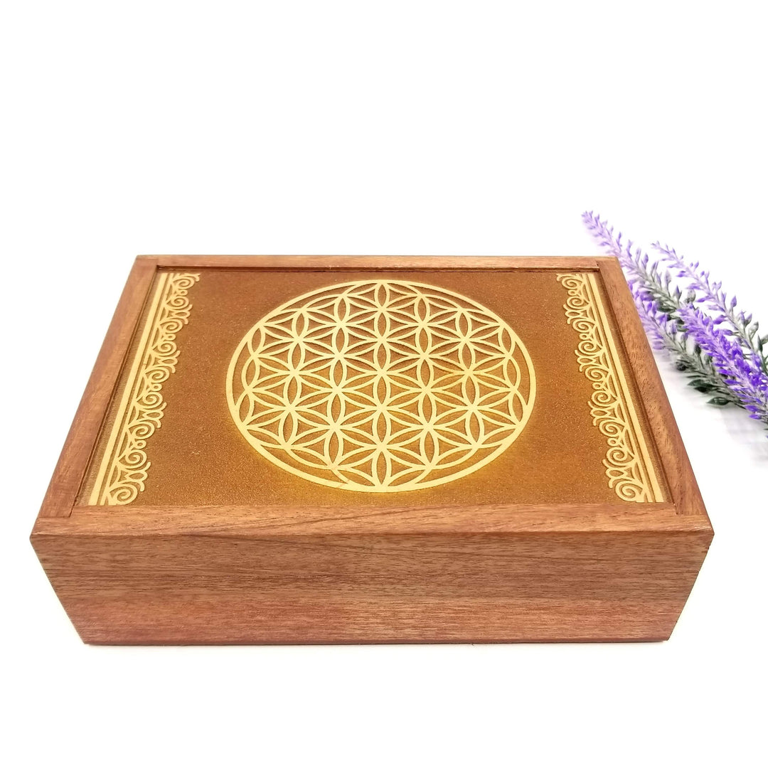 Flower Of Life Wooden Jewelry Box - Funky Stuff