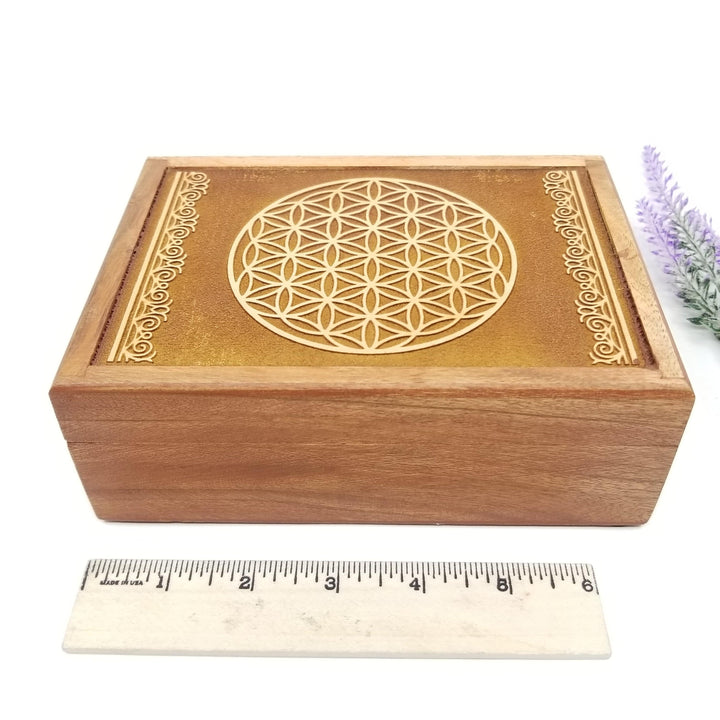 Flower Of Life Wooden Jewelry Box - Funky Stuff