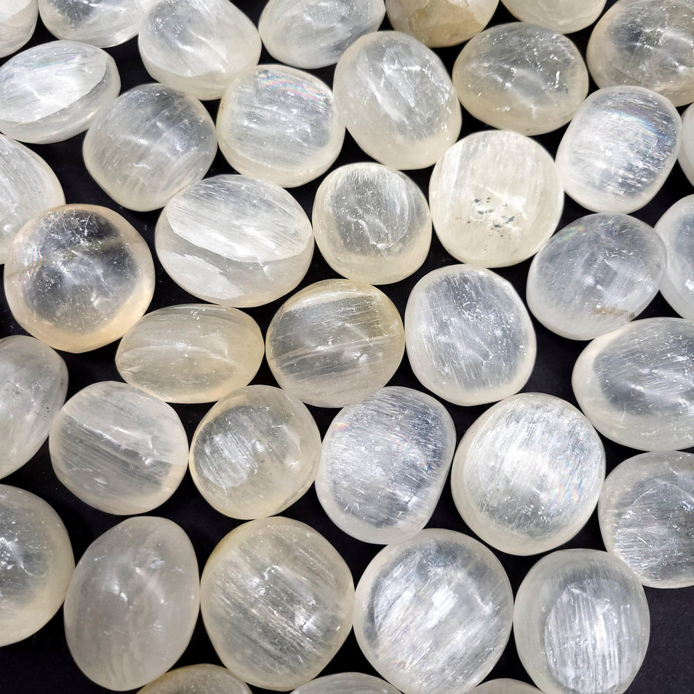 Gemmy Selenite Tumbled Stone - Funky Stuff