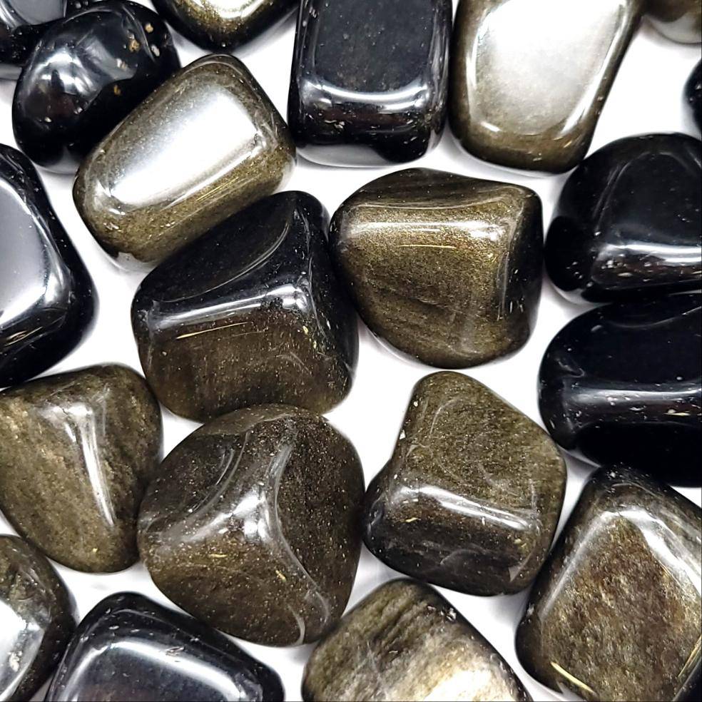 Gold Sheen Obsidian Tumbled Stone 1 LB - Funky Stuff