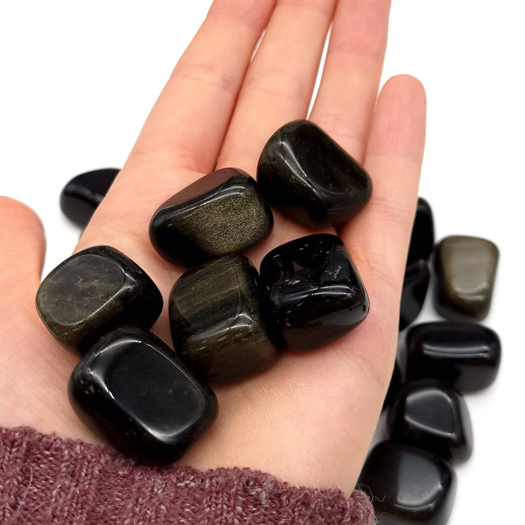 Gold Sheen Obsidian Tumbled Stone - Funky Stuff