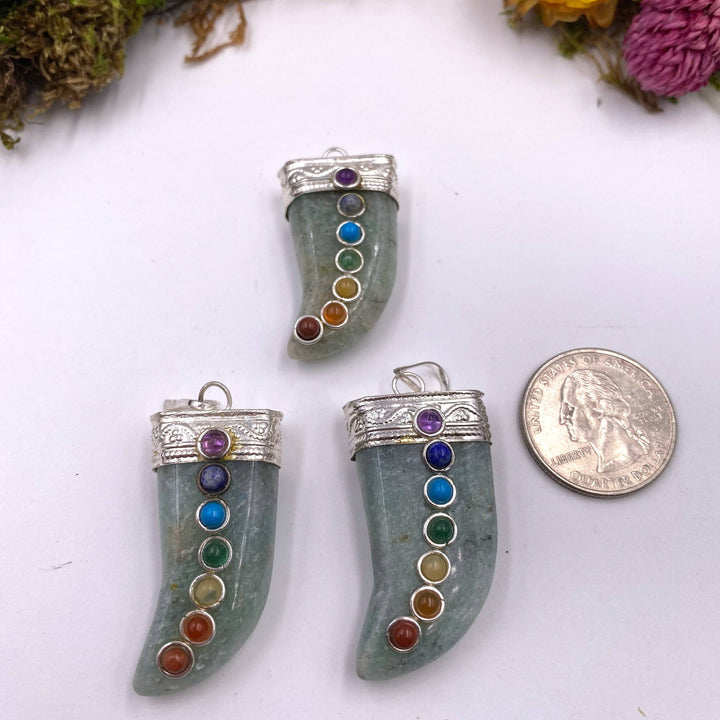 Green Aventurine Moon Chakra Pendant - Funky Stuff