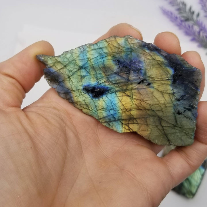 Half-Polished Labradorite - AAA Grade (2-3") - Funky Stuff