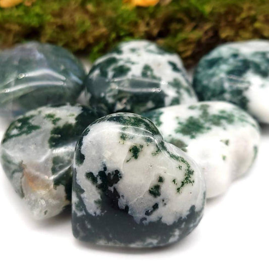 Moss Agate Mini Heart - Funky Stuff