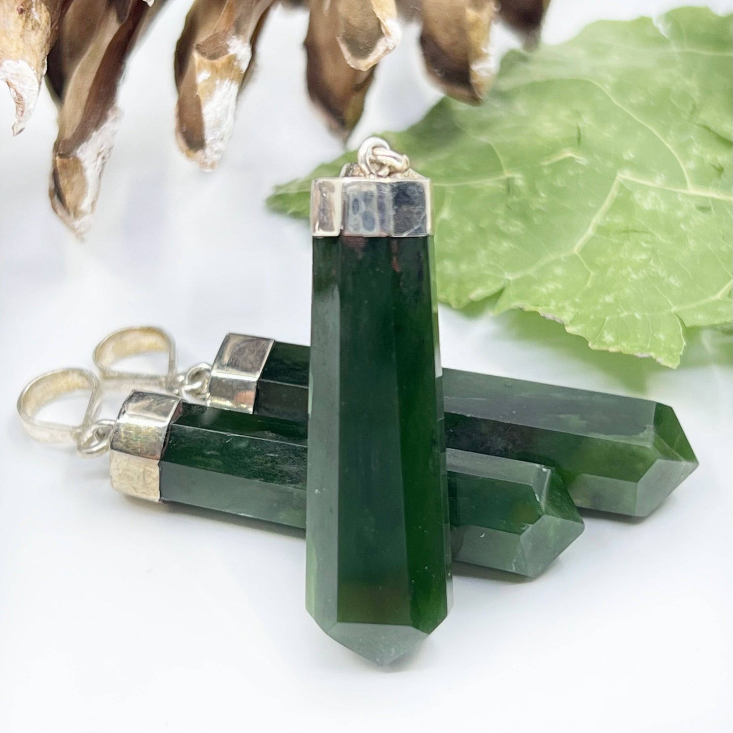 Nephrite Jade Point Pendant