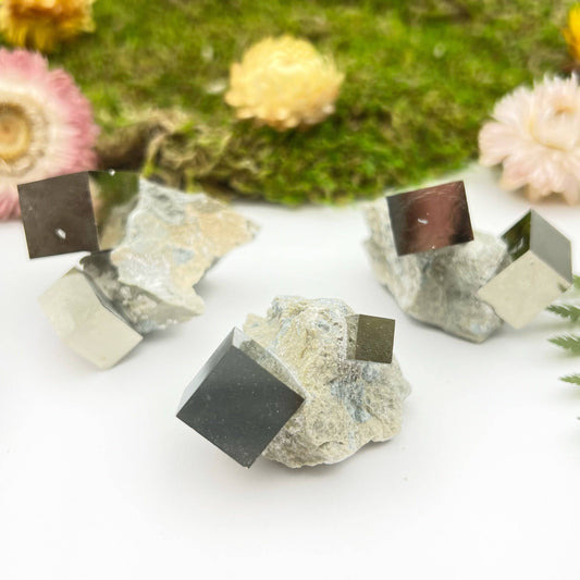 Pyrite on Matrix (Double Cube)