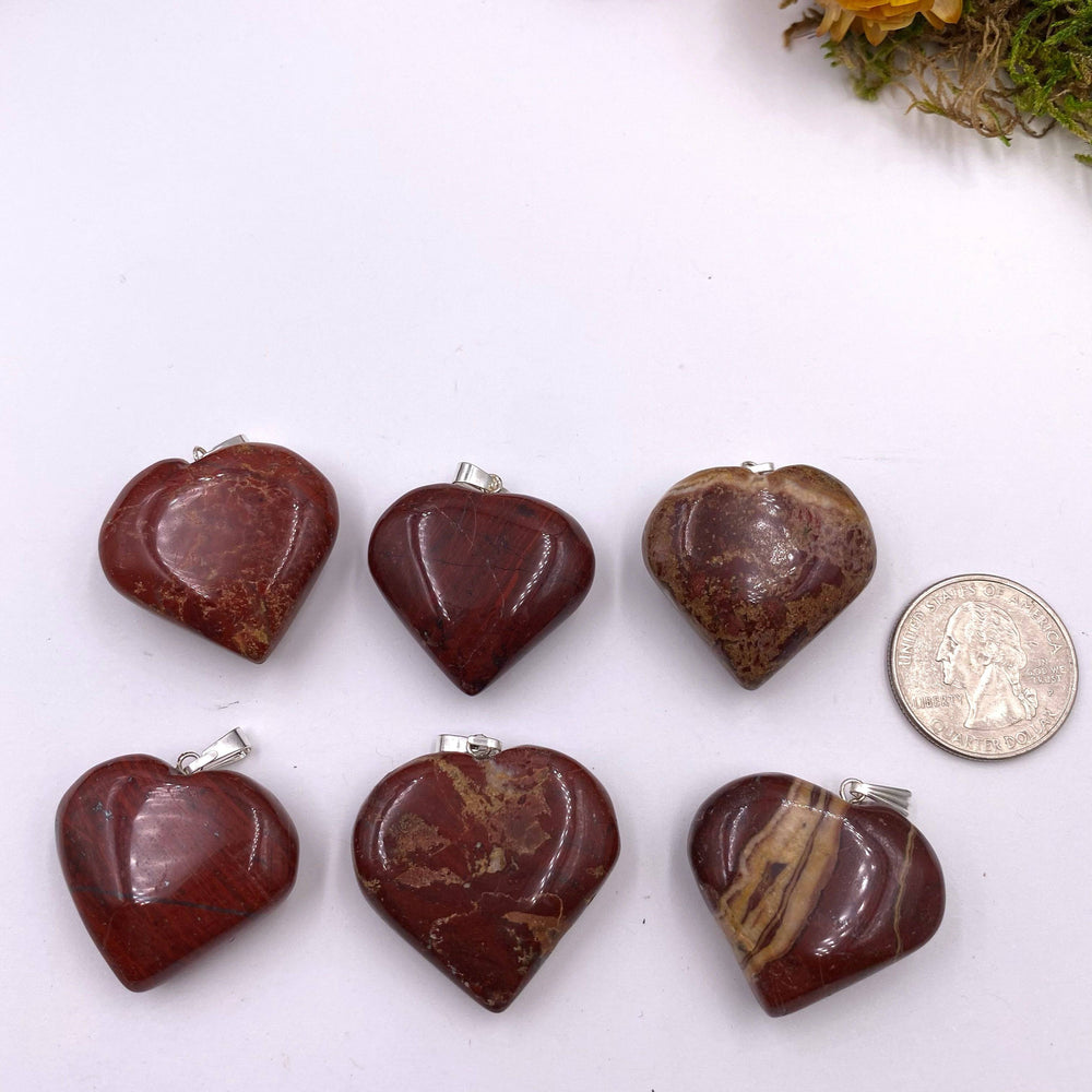 Red Jasper Heart Pendant - Funky Stuff