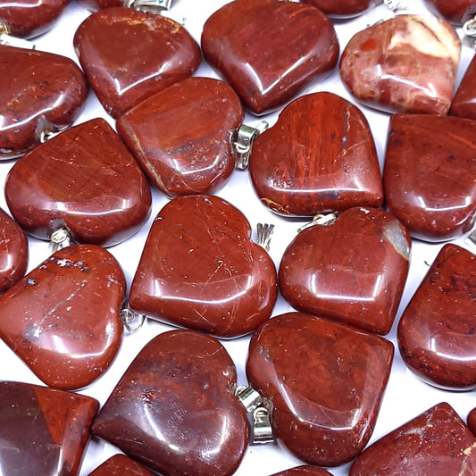 Red Jasper Heart Pendant
