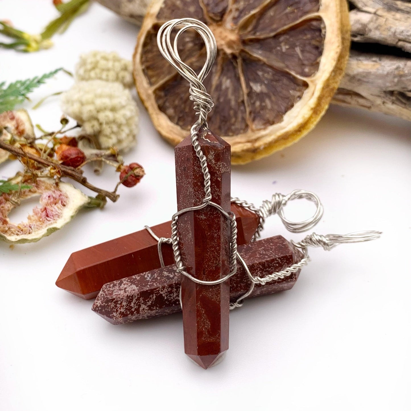 Red Jasper Wire Wrapped Pendant