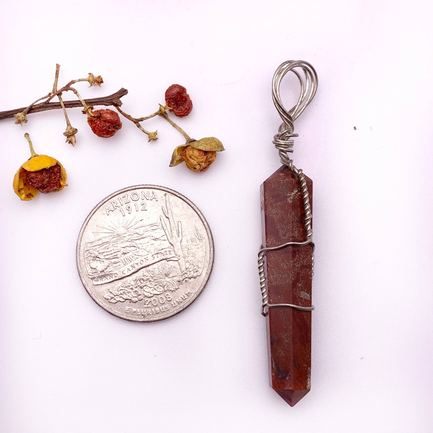 Red Jasper Wire Wrapped Pendant