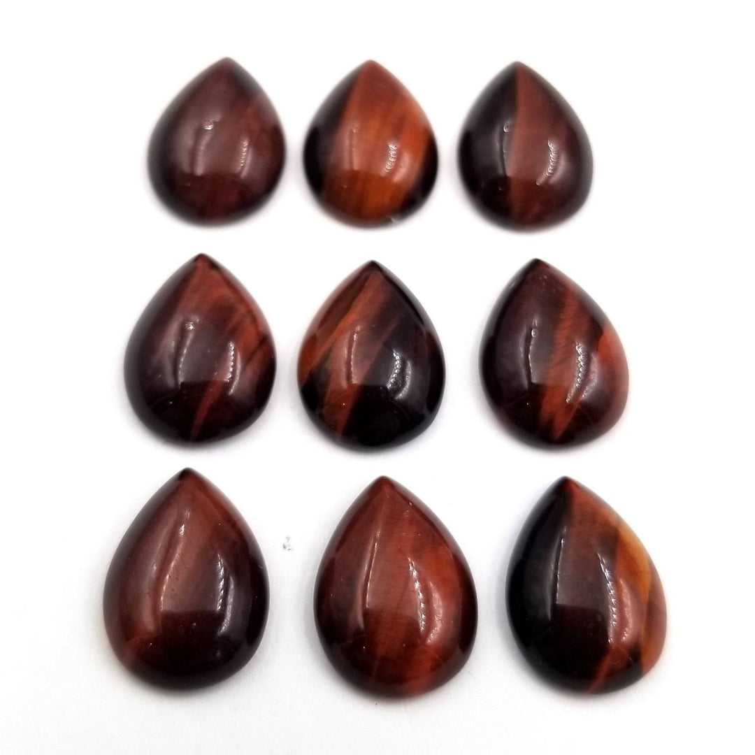 Red Tigers Eye Tear Drop Cabochon 14x10 mm - Funky Stuff