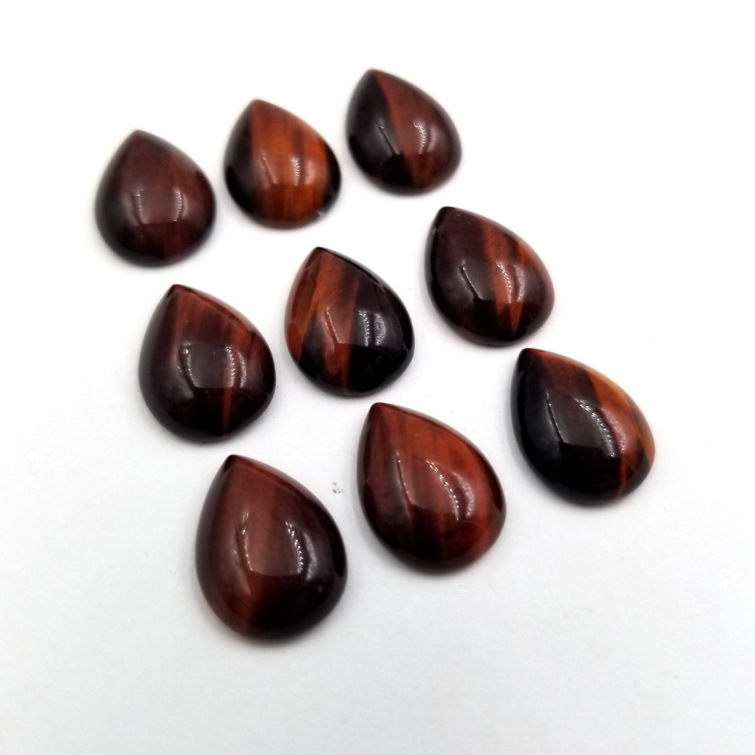 Red Tigers Eye Tear Drop Cabochon 14x10 mm - Funky Stuff