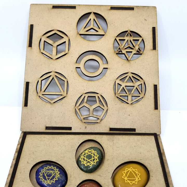 Reiki Chakra Sets with laser cut wood composite box - Funky Stuff