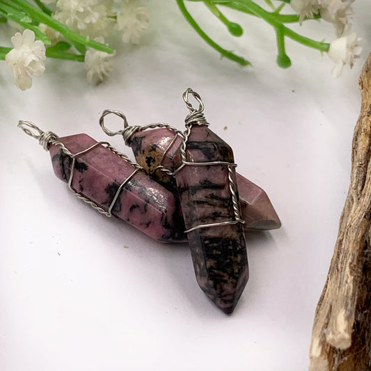 Rhodonite Wire Wrapped Pendant