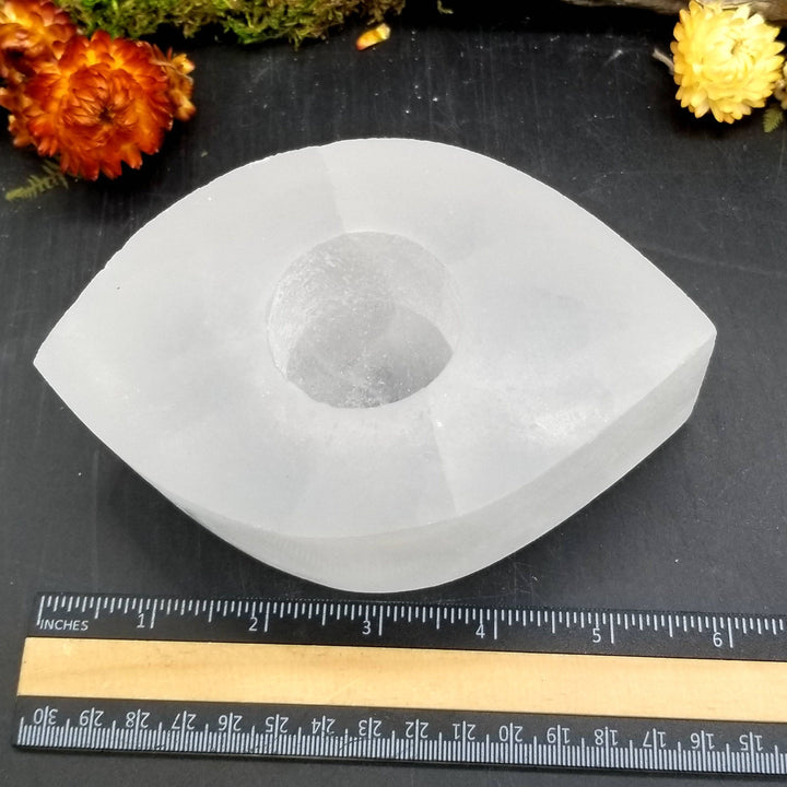 Selenite Candle Holder - Marquise - Funky Stuff