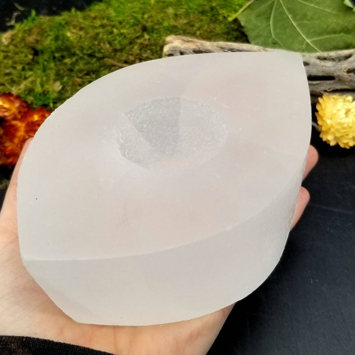 Selenite Candle Holder - Marquise - Funky Stuff