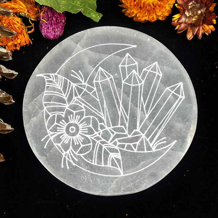 Selenite Charging Plate - Circle (Crystals) - Funky Stuff