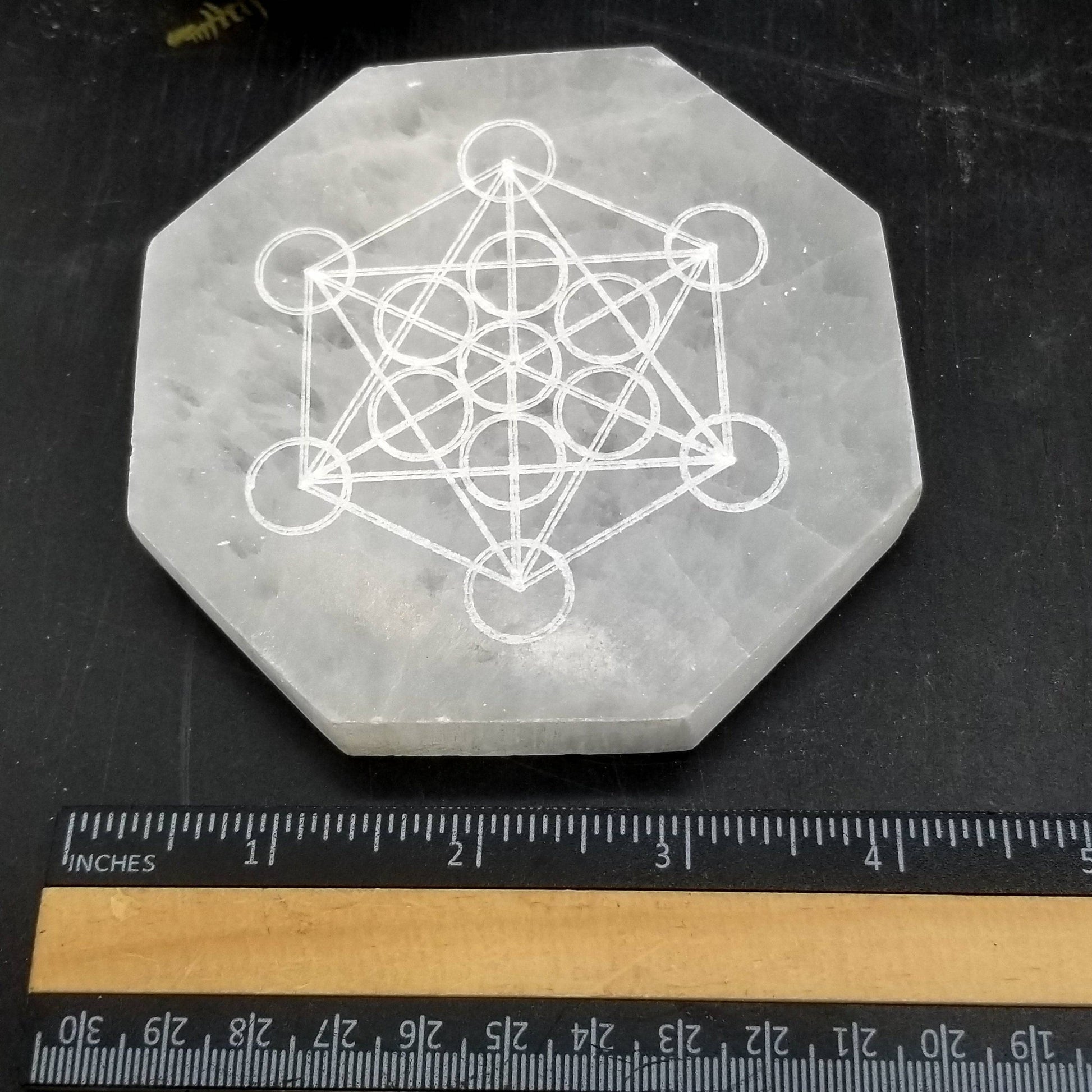 Selenite Charging Plate - Hexagon (Metatron's Cube) - Funky Stuff