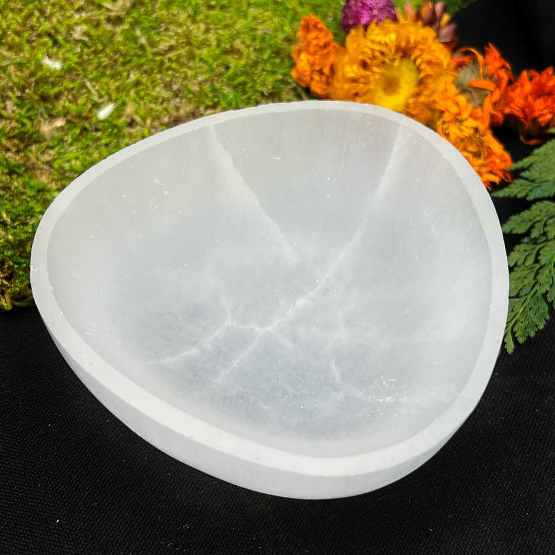 Selenite Rounded Triangle Bowl - Funky Stuff