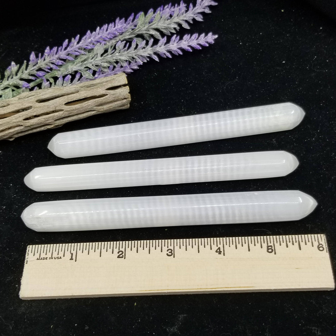 Selenite Wand (Rounded Ends) - Funky Stuff