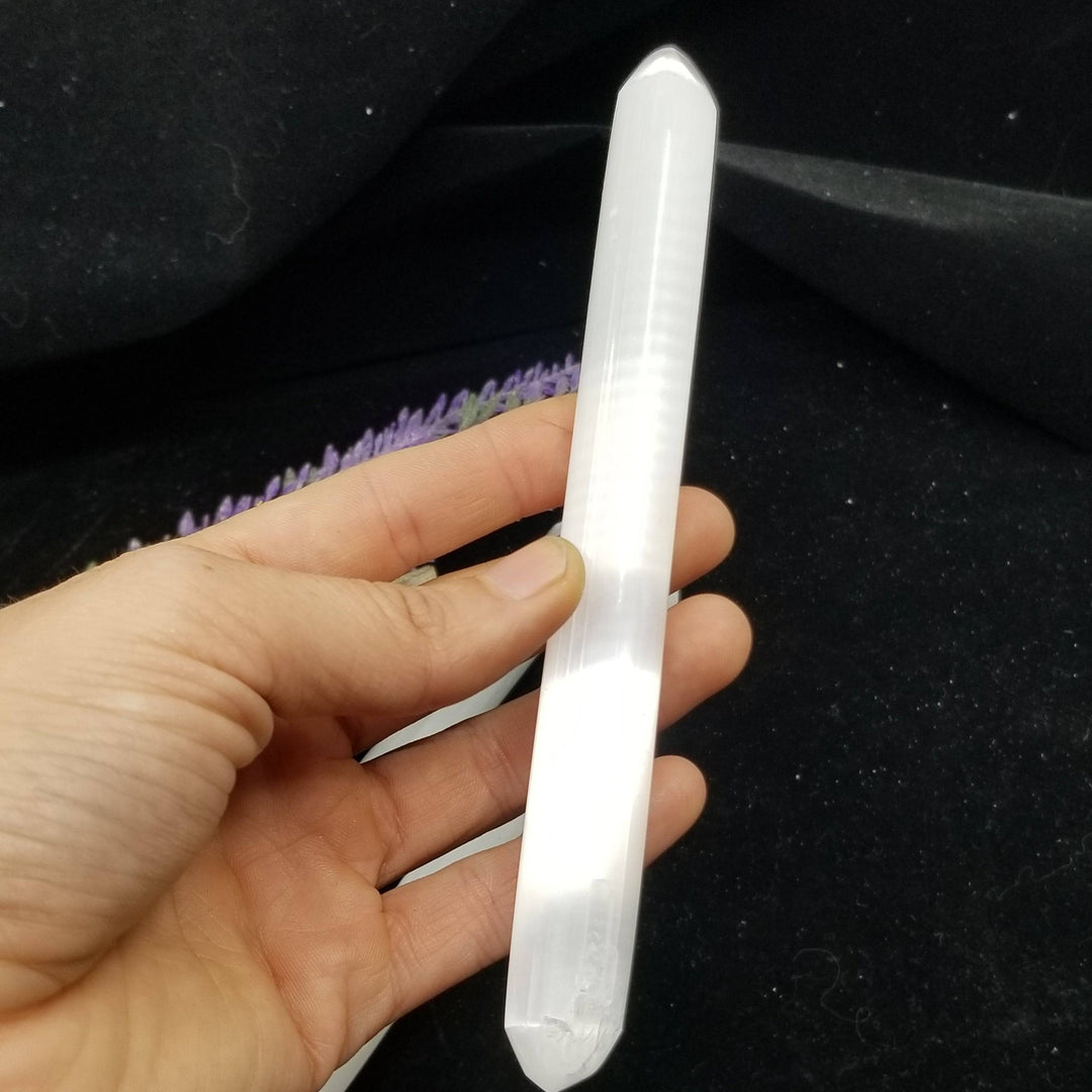 Selenite Wand (Rounded Ends) - Funky Stuff