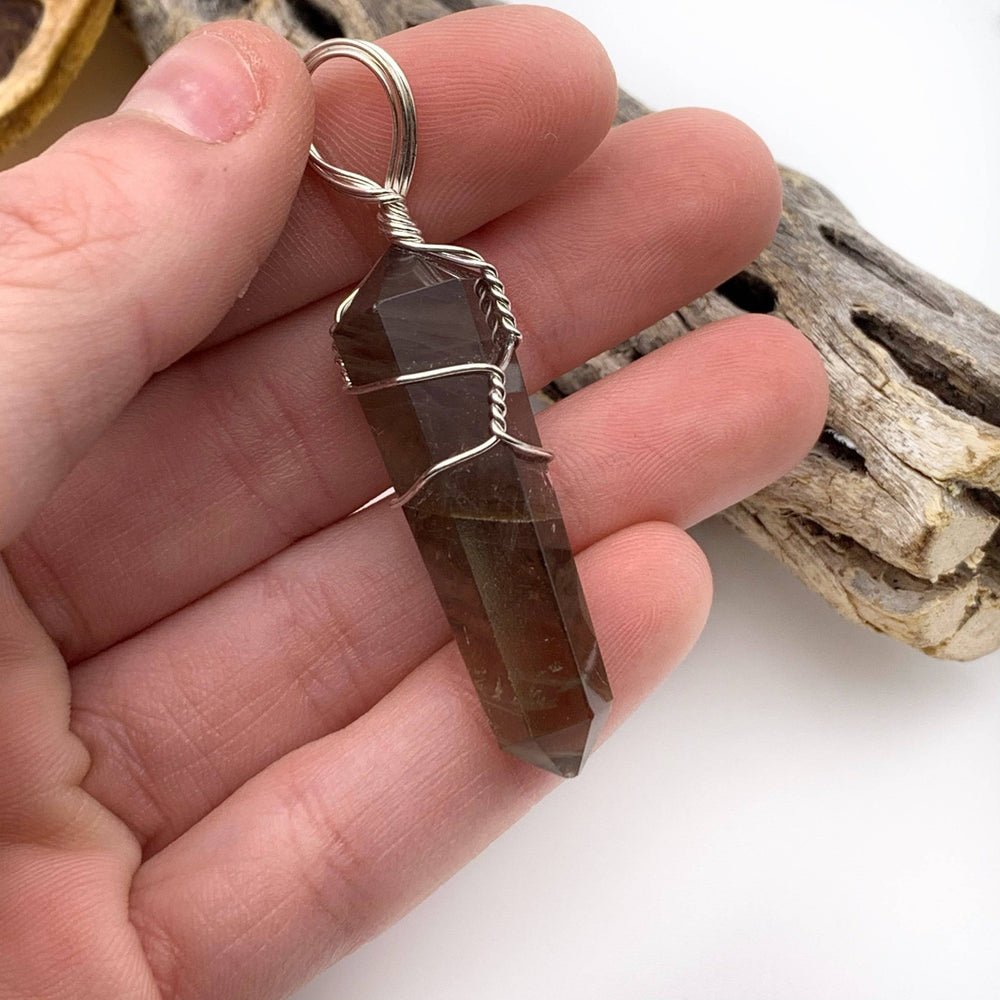 Smoky Quartz Wire Wrapped Pendant - Funky Stuff
