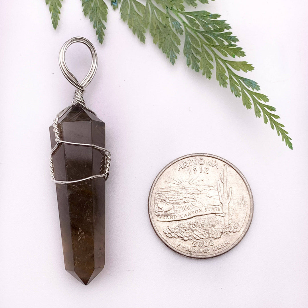 Smoky Quartz Wire Wrapped Pendant - Funky Stuff