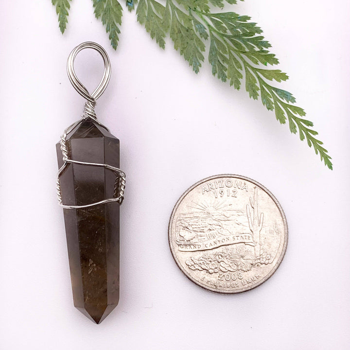 Smoky Quartz Wire Wrapped Pendant - Funky Stuff
