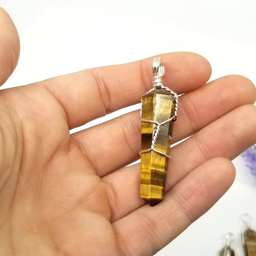 Tigers Eye Wire Wrapped Pendant - Funky Stuff