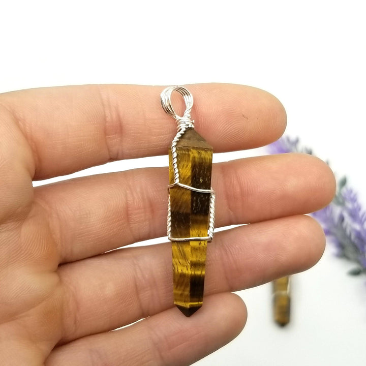 Tigers Eye Wire Wrapped Pendant - Funky Stuff