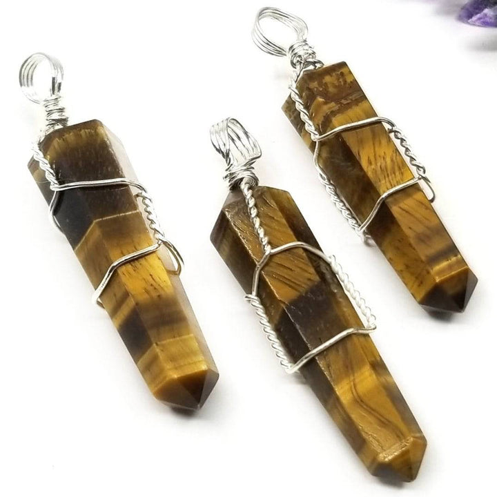 Tigers Eye Wire Wrapped Pendant - Funky Stuff