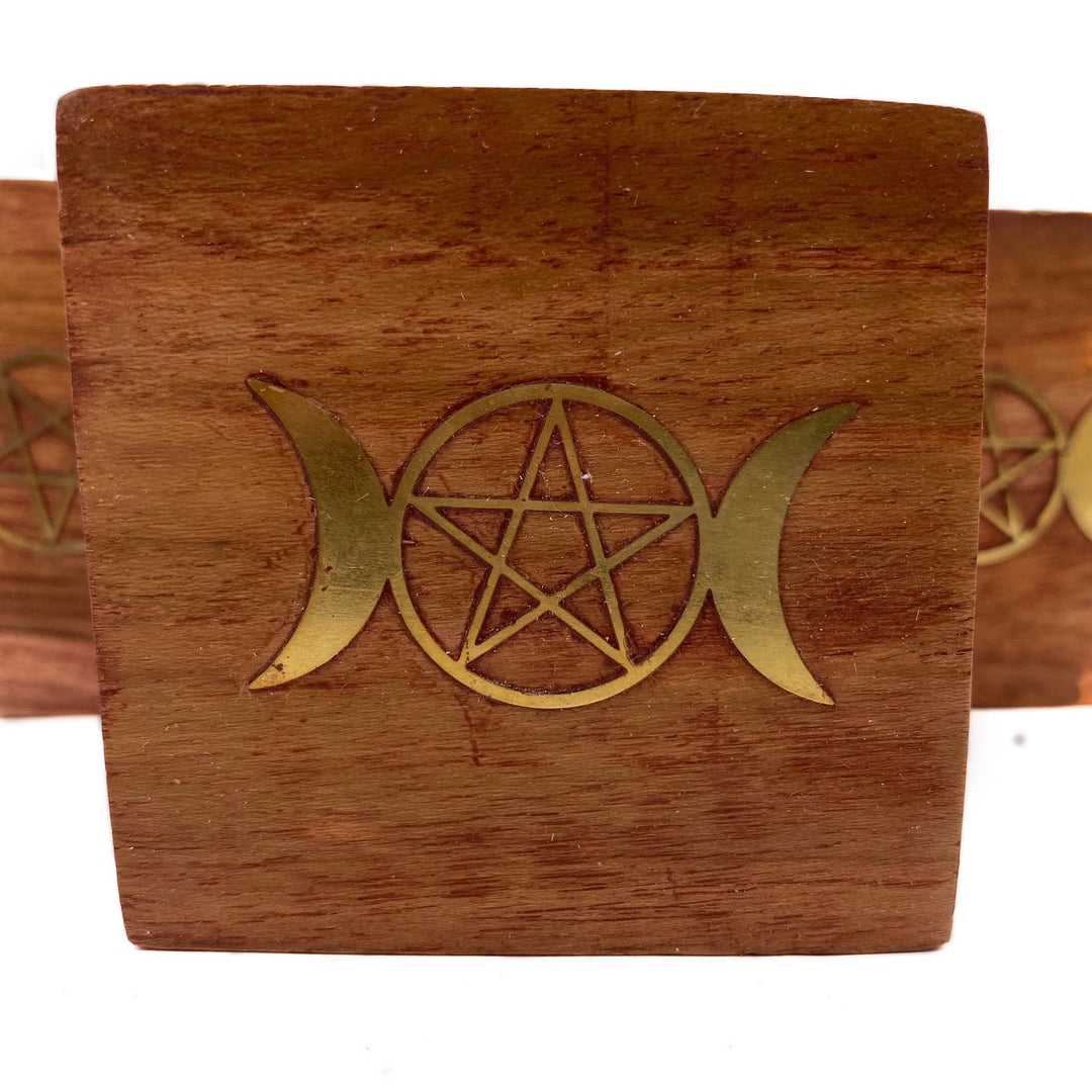 Triple Moon Wooden Jewelry Box - Funky Stuff