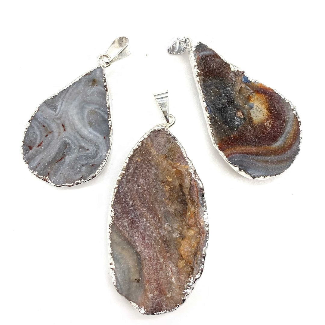 Agate Druzy Slice Pendant - Funky Stuff