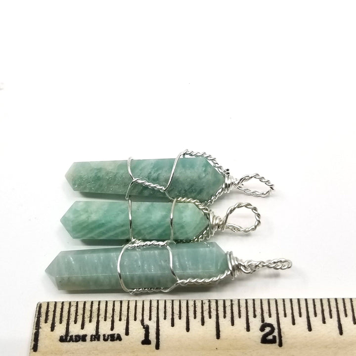Amazonite Wire Wrapped Pendant - Funky Stuff