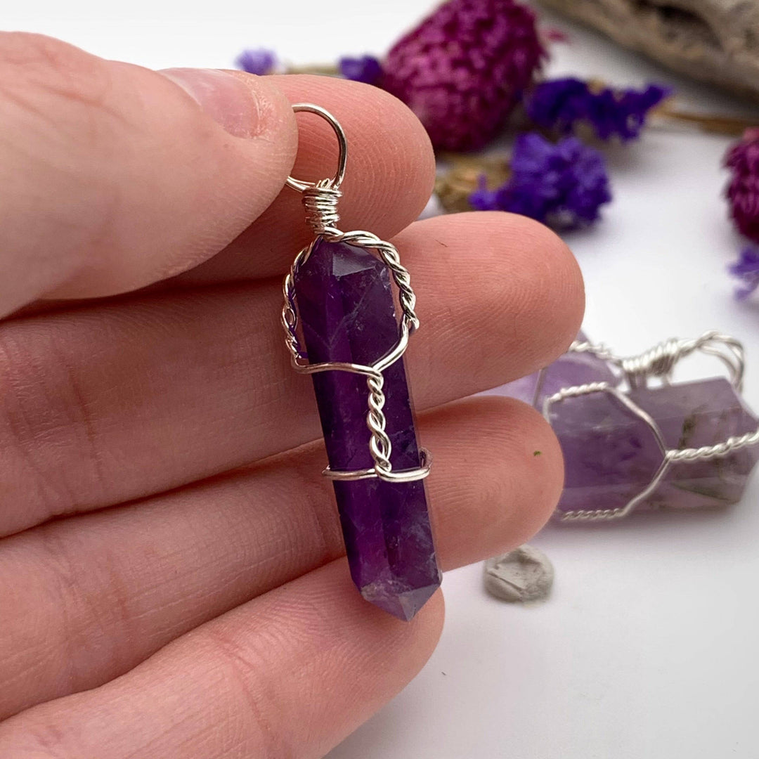 Amethyst Wire Wrapped Pendant - Funky Stuff