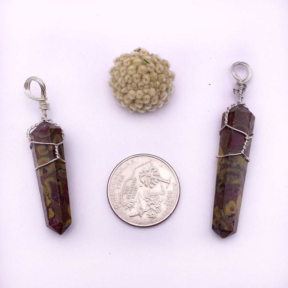 Bamboo Jasper Wire Wrapped Pendant - Funky Stuff