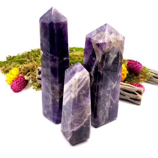 Chevron Amethyst Obelisk - Funky Stuff
