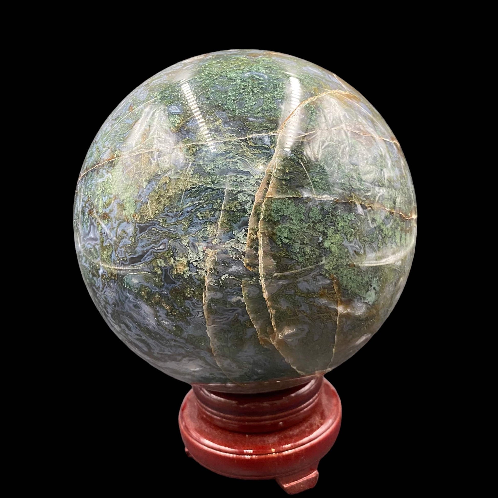 Moss Agate Sphere - Funky Stuff