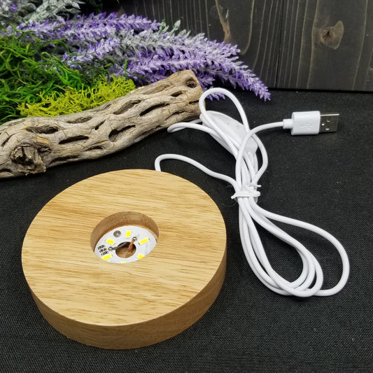 LED Wood Base (4 in) - Funky Stuff
