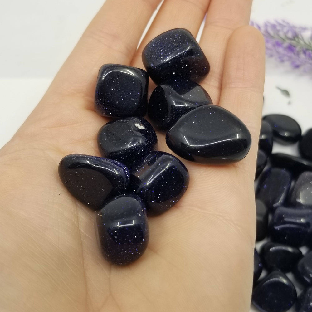 Blue Goldstone Tumbled Stone - Funky Stuff