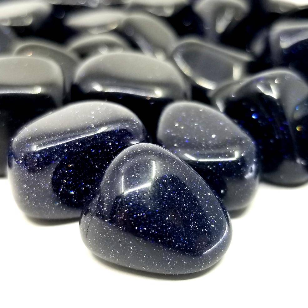 Blue Goldstone Tumbled Stone - Funky Stuff