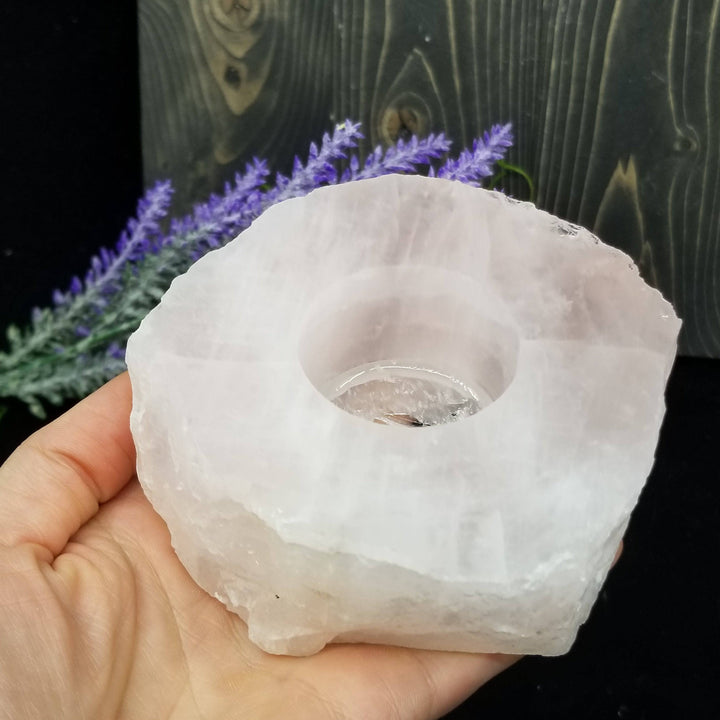 Rose Quartz Candle Holder - Funky Stuff