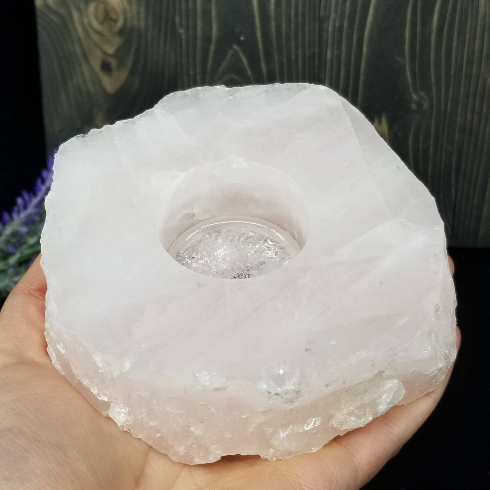 Rose Quartz Candle Holder - Funky Stuff