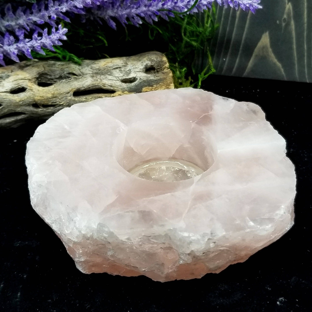 Rose Quartz Candle Holder - Funky Stuff