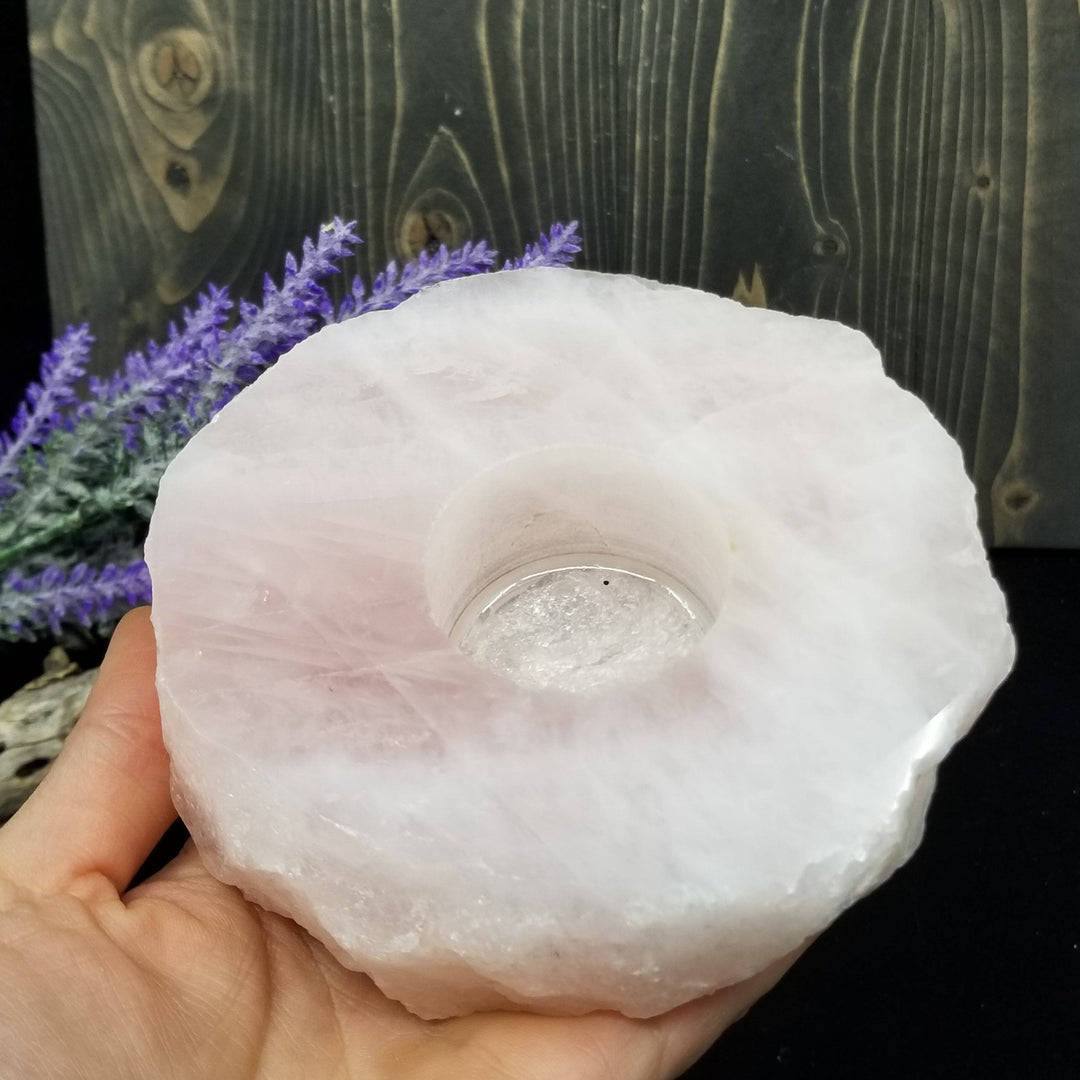 Rose Quartz Candle Holder - Funky Stuff